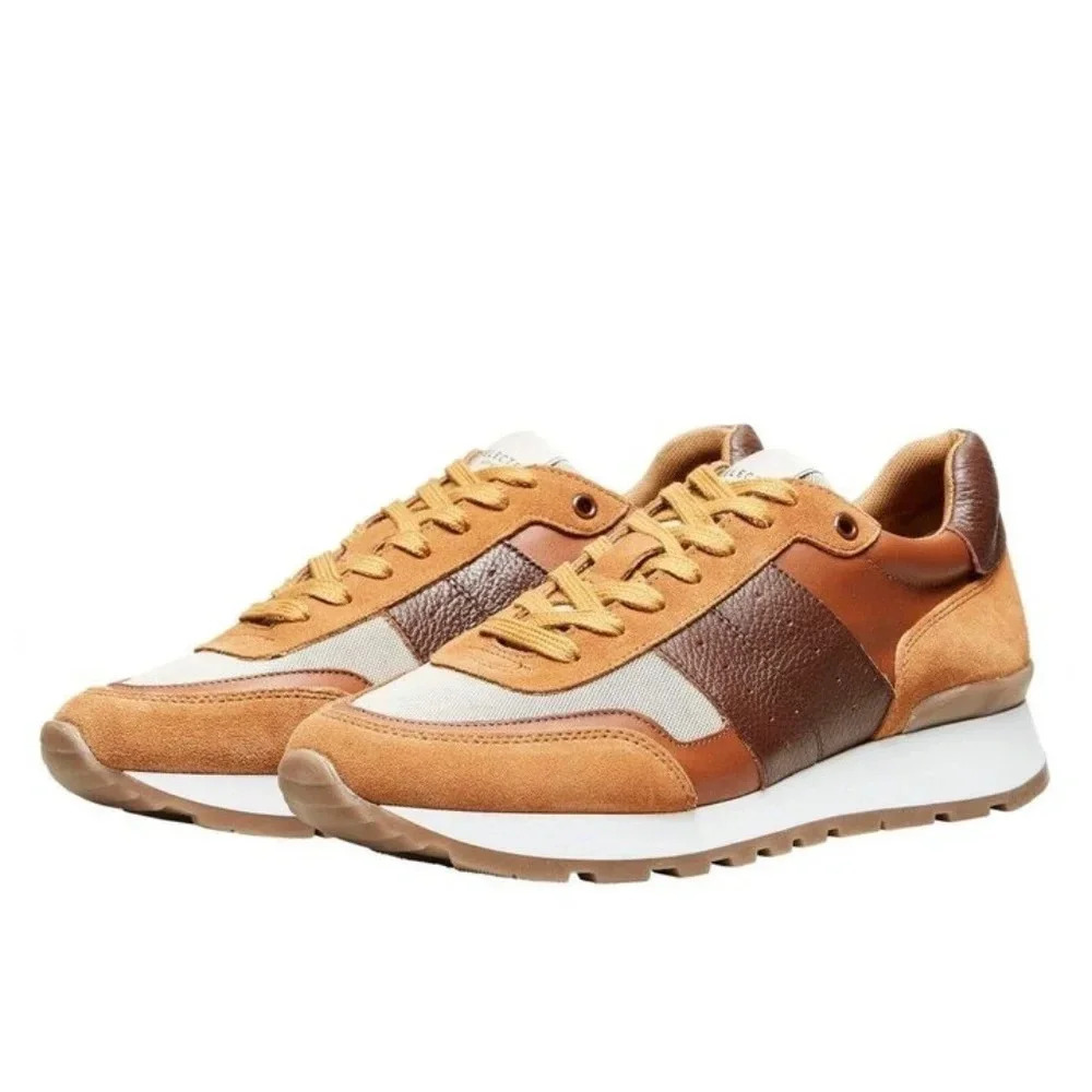 NWT  Vintage Selected Homme Frank Leather and Suede Men’s Sneakers Size 9 US